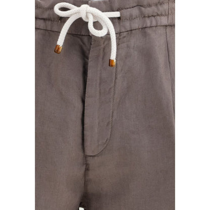 Brunello Cucinelli Brown Linen Bermuda Shorts