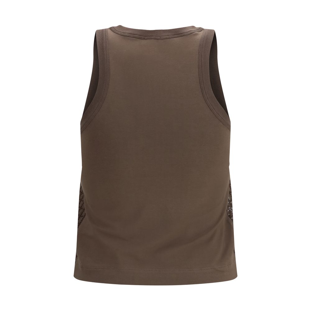 Brunello Cucinelli Brown Cotton Tank Tops