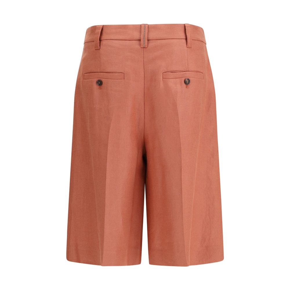 Brunello Cucinelli Multicolor Linen Bermuda Shorts