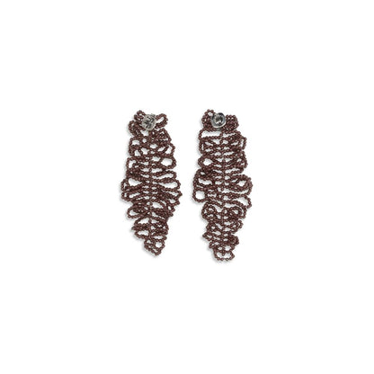Brunello Cucinelli Bordeaux Silver Earrings