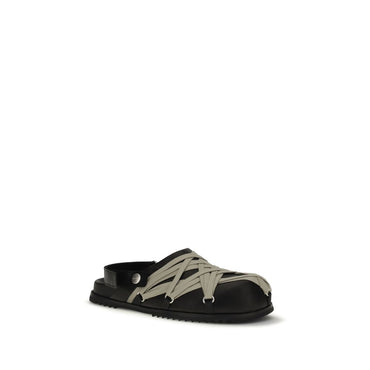 Rick Owens Black Calf Leather Bos Taurus Mules