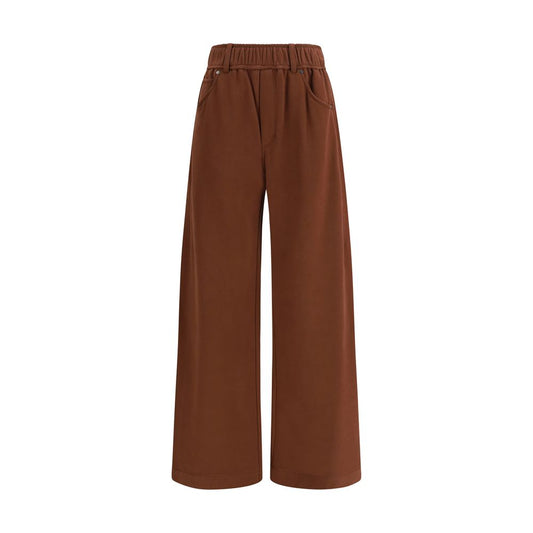 Brunello Cucinelli Brown Cotton Casual Pants