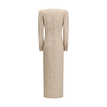 Alessandra Rich Beige Silk Casual Dress