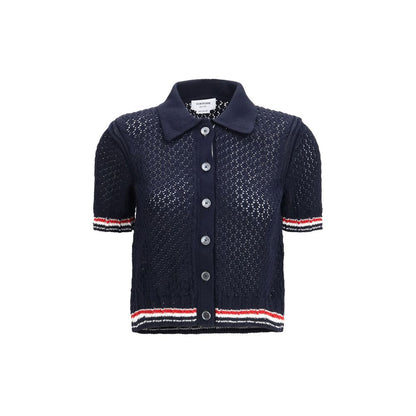 Thom Browne Blue Cotton Cardigan