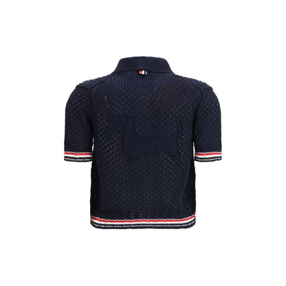 Thom Browne Blue Cotton Cardigan