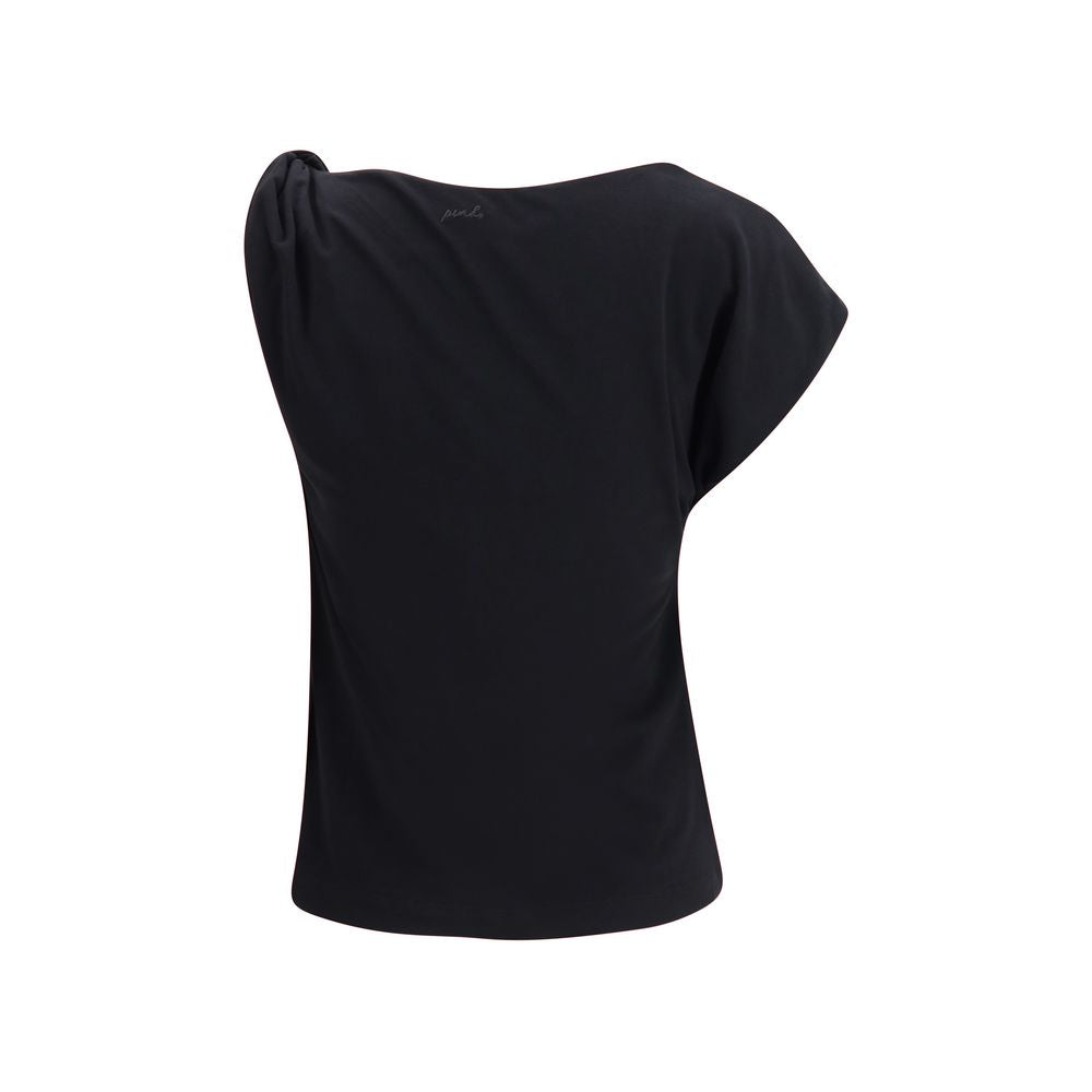 PINKO Black Cotton T-Shirt