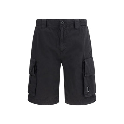 C.P. Company Black Cotton Bermuda Shorts