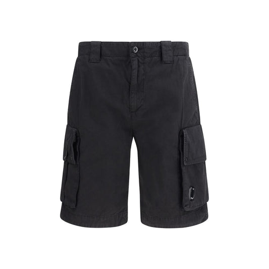 C.P. Company Black Cotton Bermuda Shorts
