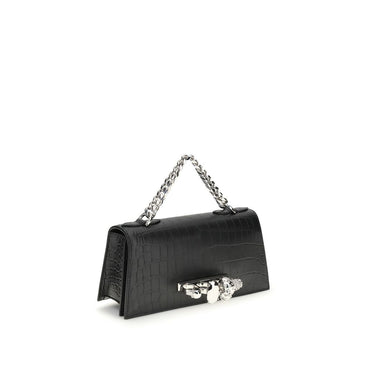 Alexander McQueen Black Calf Leather Bos Taurus Shoulder Bag