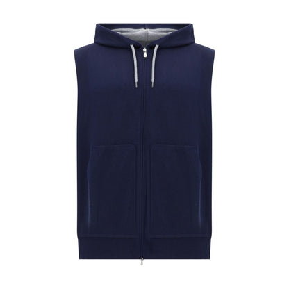 Brunello Cucinelli Blue Cotton Sweatshirt