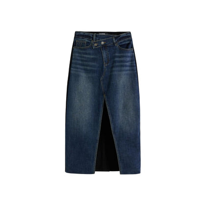 Desigual Blue Cotton Long Skirt