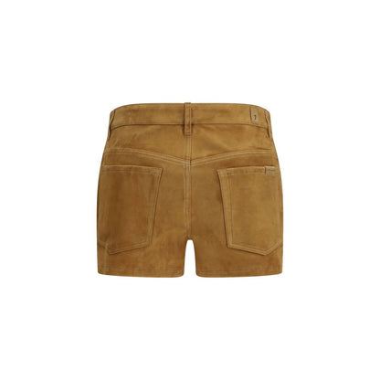 7FOR Beige Camel Hair  Bermuda Shorts
