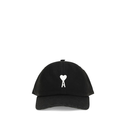 Ami Paris Black Cotton Cap (Baseball Hat)