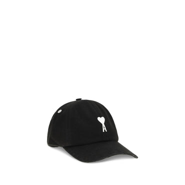 Ami Paris Black Cotton Cap (Baseball Hat)