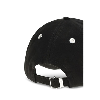 Ami Paris Black Cotton Cap (Baseball Hat)