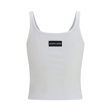 Marine Serre White Cotton T-Shirt