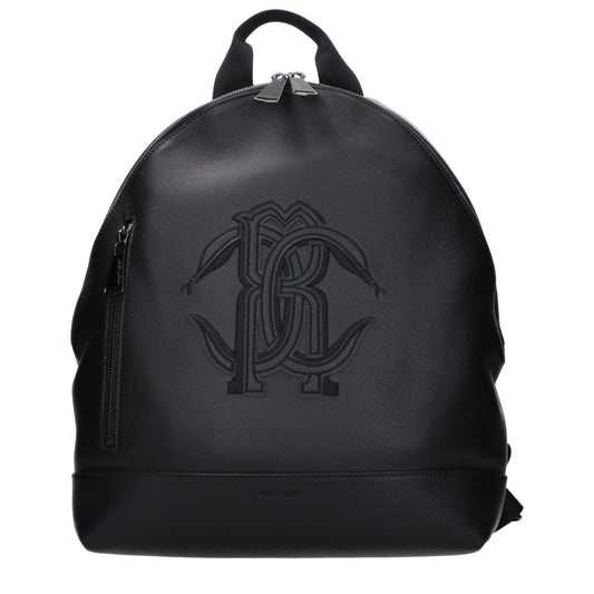 Roberto Cavalli Black Leather Backpack