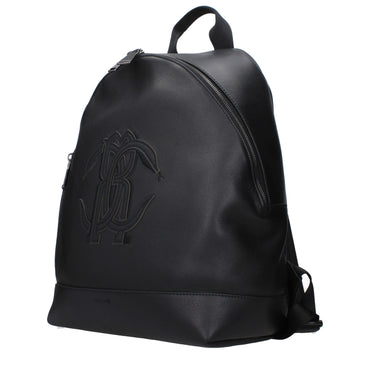Roberto Cavalli Black Leather Backpack
