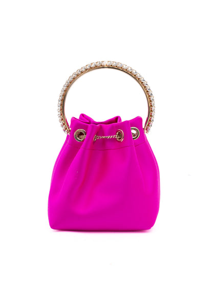 Jimmy Choo Fuchsia Bon Bon Satin Bucket