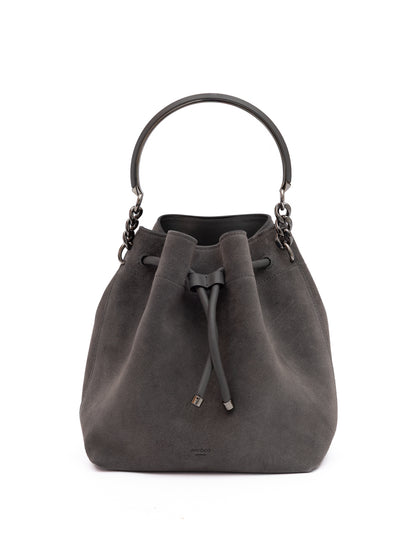 Jimmy Choo Dark Grey Bon Bon Suede Bucket