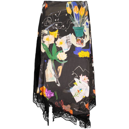 Desigual Black Polyamide Long Skirt