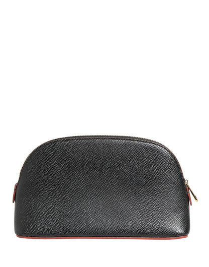 Dolce & Gabbana Beige Leather DG Logo Zip Around Hand Purse Pouch Wallet