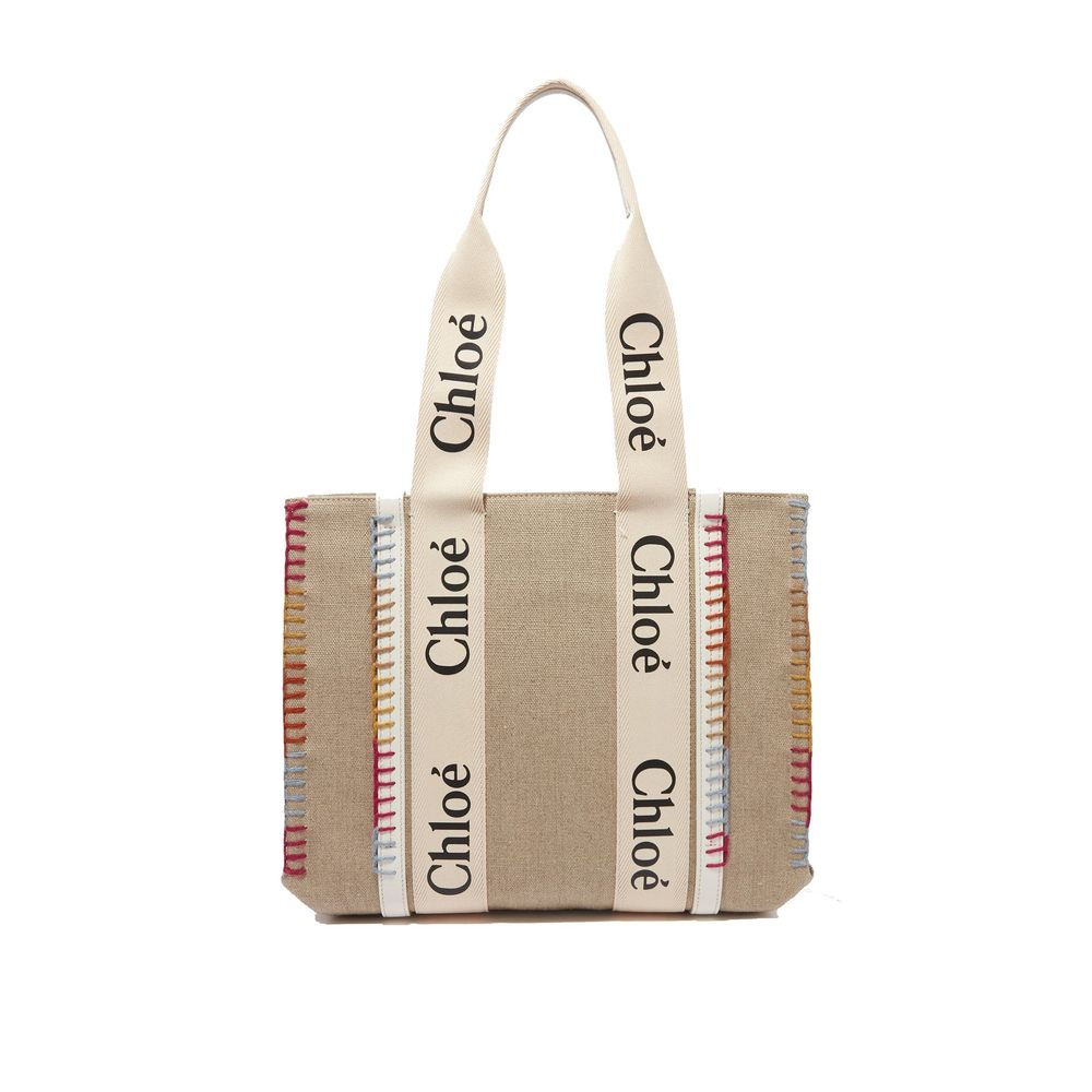 Chloé Beige Wool Tote Bag