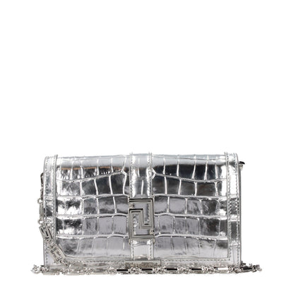 Versace Gray Leather Crossbody Bag