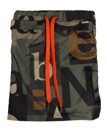Dolce & Gabbana Multicolor Camouflage High Swim Brief Swimwear