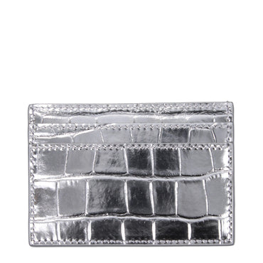 Versace Gray Leather Cardholder