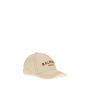 Balmain Beige Cotton Cap (Baseball Hat)