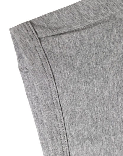 Dolce & Gabbana Gray Cotton Logo Waistband Midi Boxer Underwear