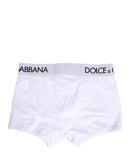 Dolce & Gabbana White Logo Waistband Regular Boxer Underwear