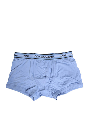Dolce & Gabbana Light Blue Cotton Men Regular Boxer Underwear