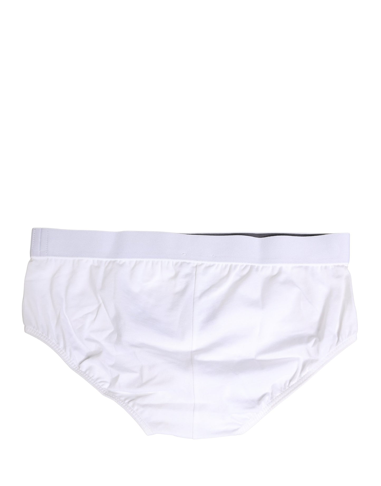 Dolce & Gabbana White Logo Waistband Cotton Men Briefs Underwear