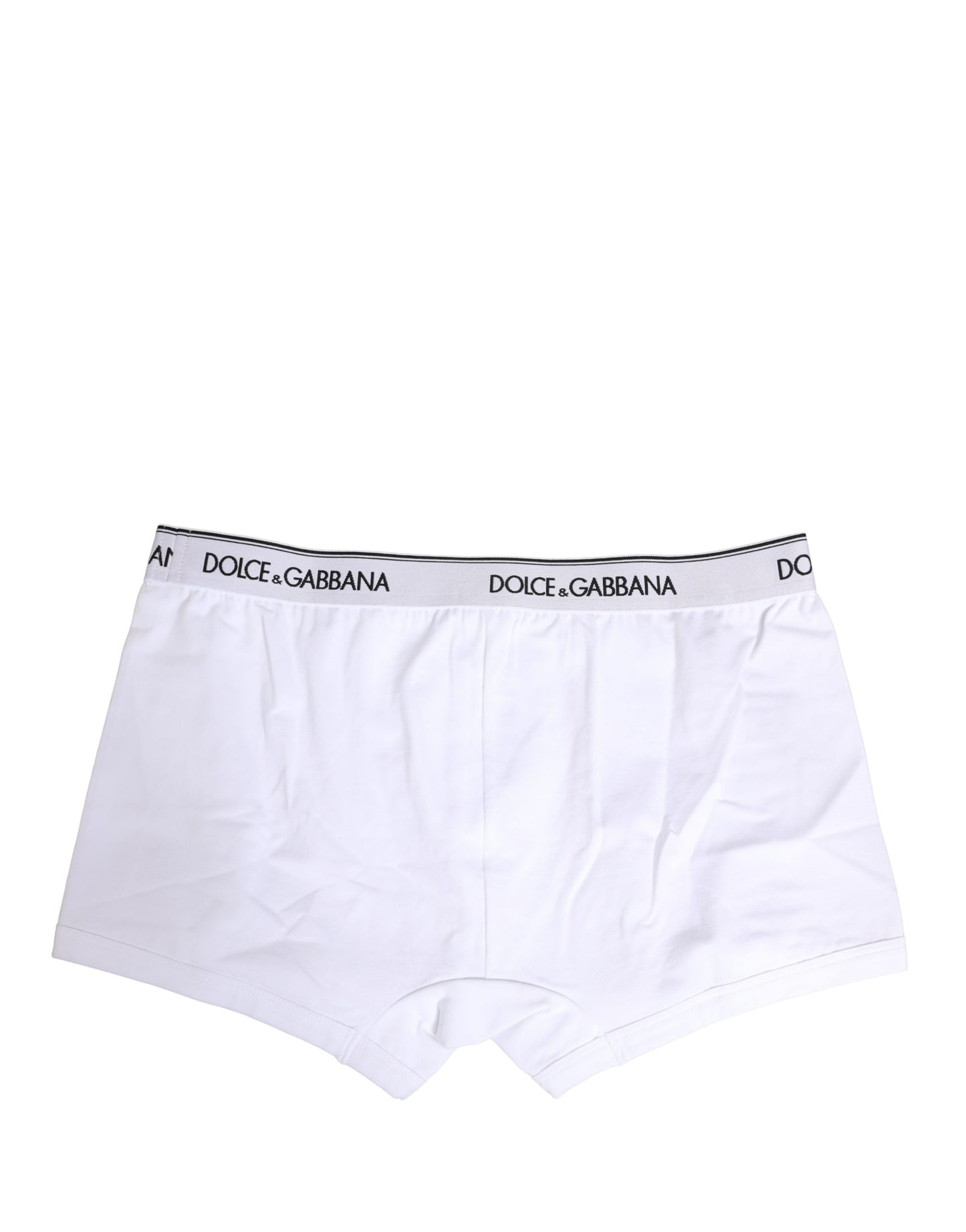 Dolce & Gabbana White Logo Waistband Cotton Boxer Underwear