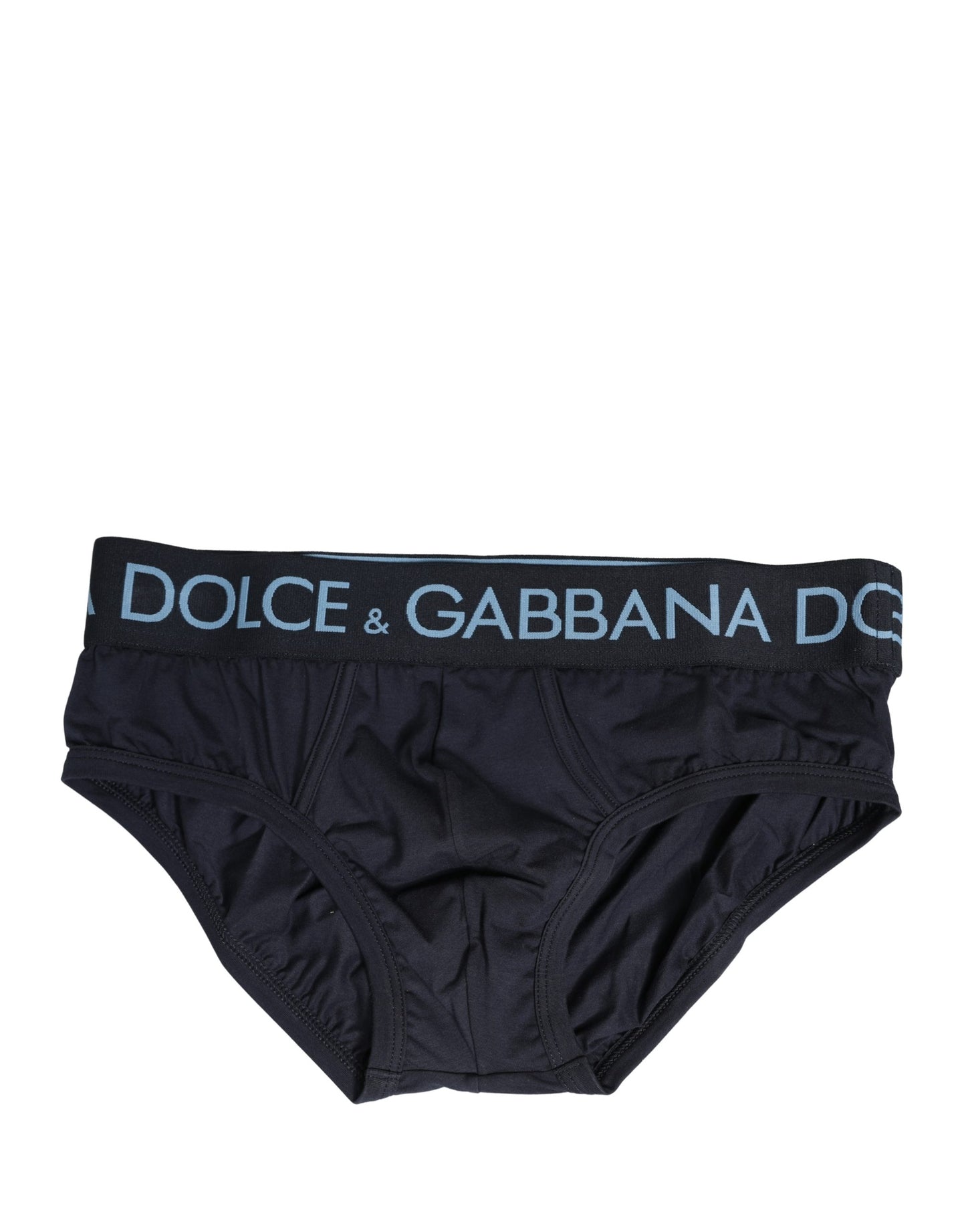 Dolce & Gabbana Dark Blue Logo Waistband Men Briefs Underwear