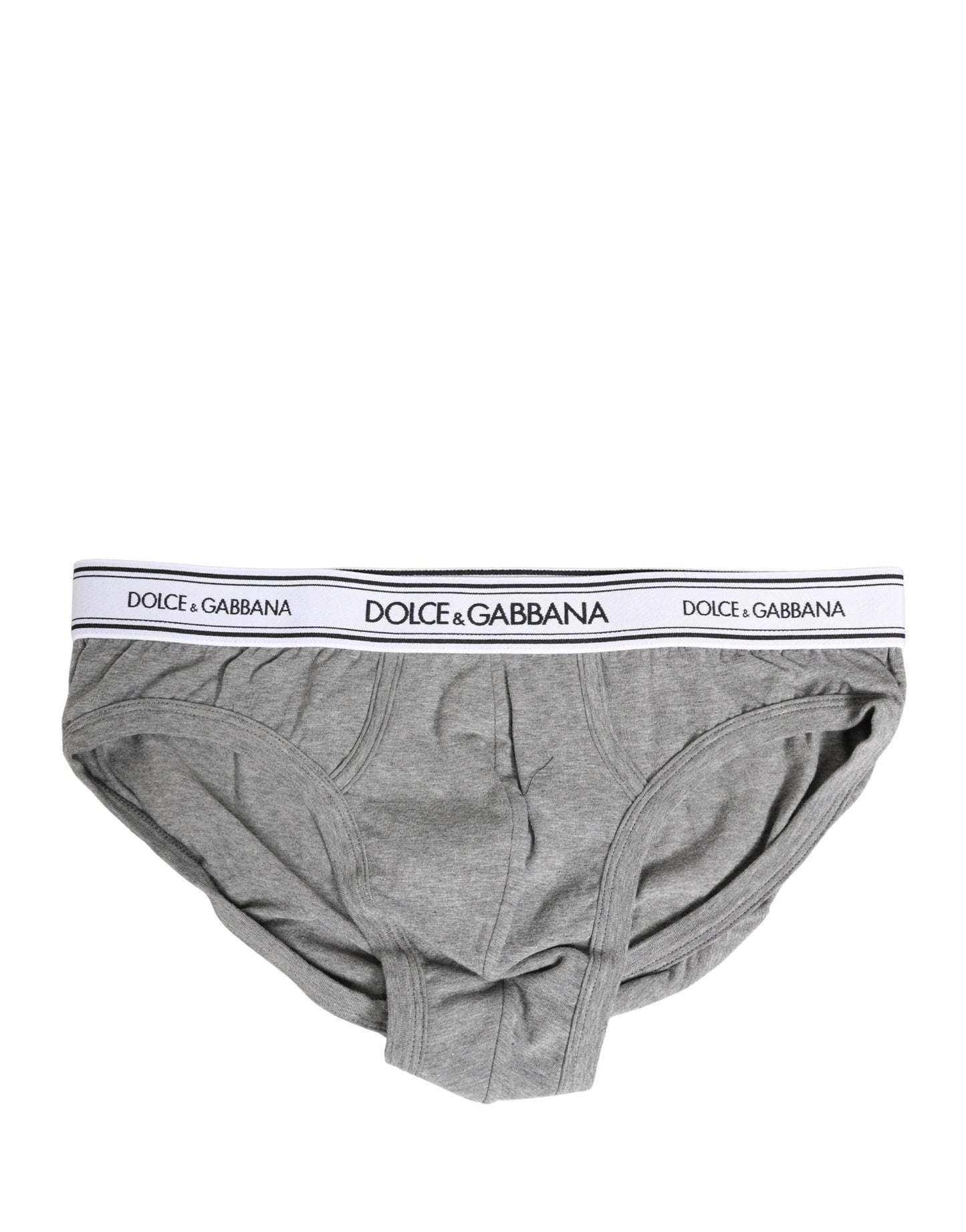 Dolce & Gabbana Gray Logo Waistband Men Midi Brief Underwear