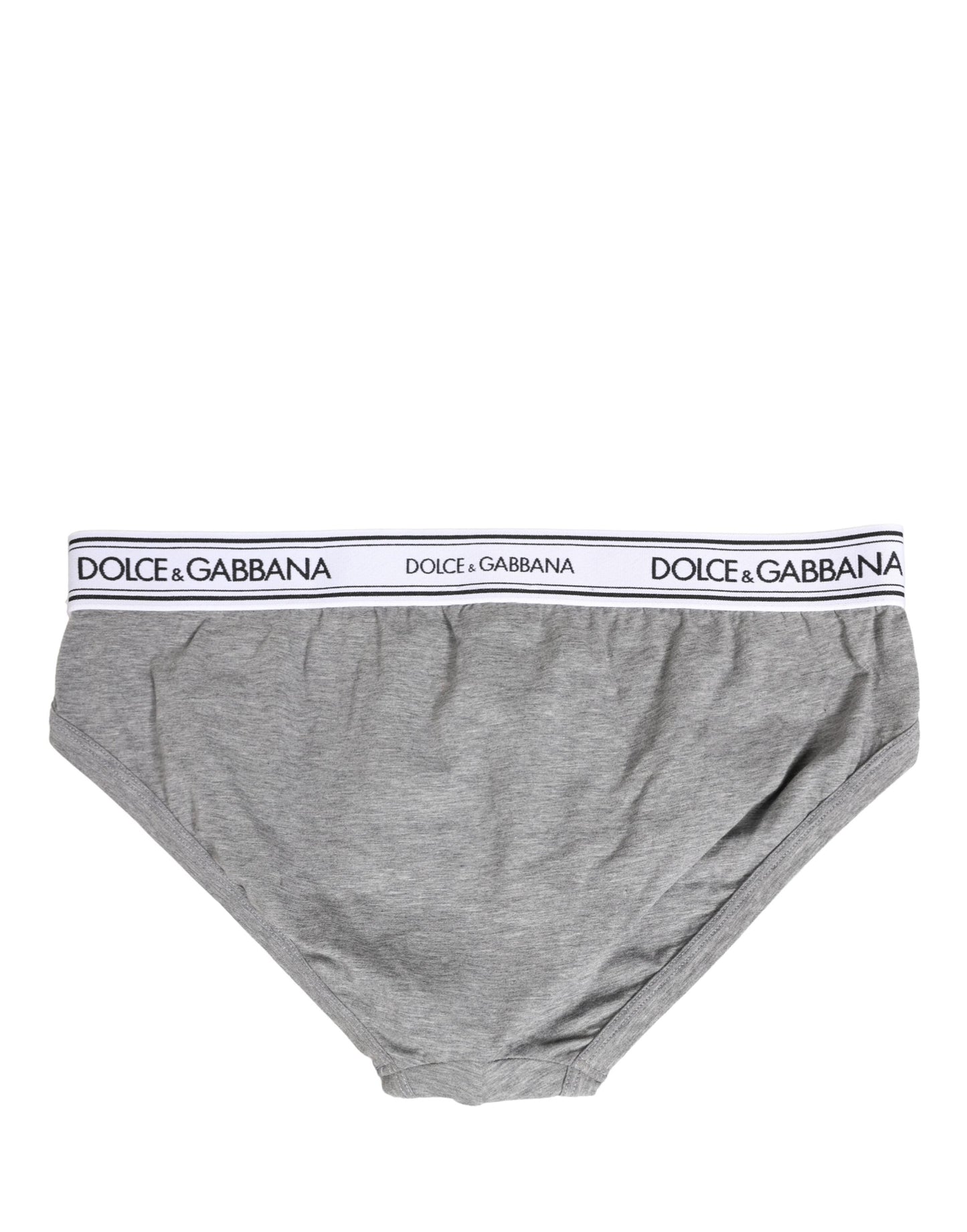 Dolce & Gabbana Gray Logo Waistband Men Midi Brief Underwear