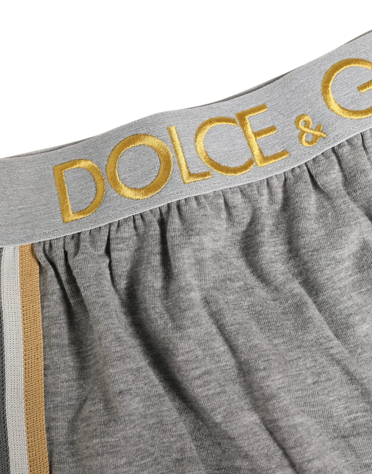Dolce & Gabbana Gray Logo Waistband Cotton Men Boxer Underwear