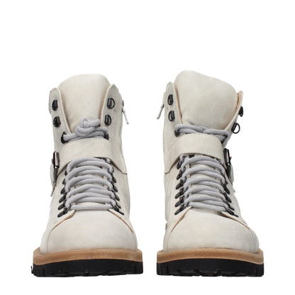 Eleventy Gray Leather Ankle Boots