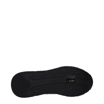 Versace Black Leather Low Top Sneakers