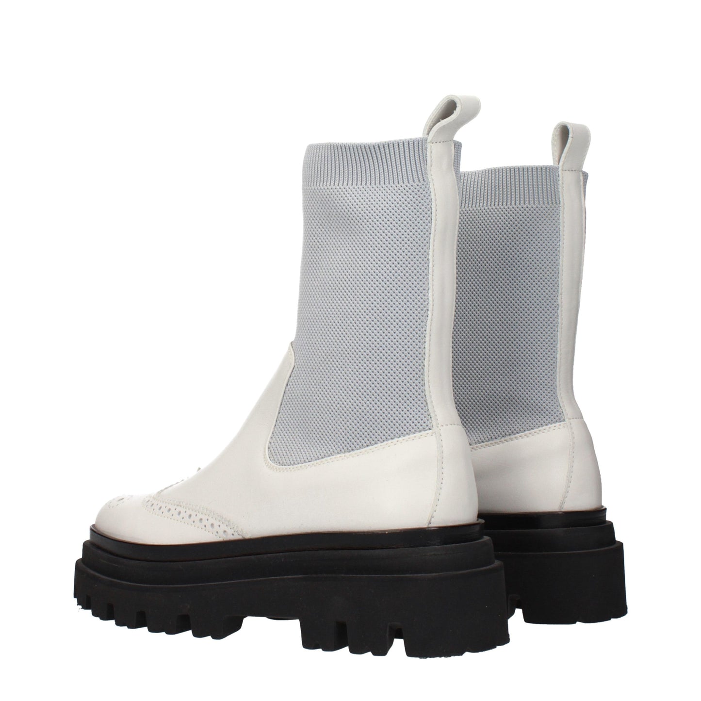 Eleventy Gray Leather Chelsea Boots