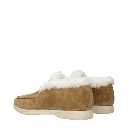 Eleventy Beige Leather Ankle Boots