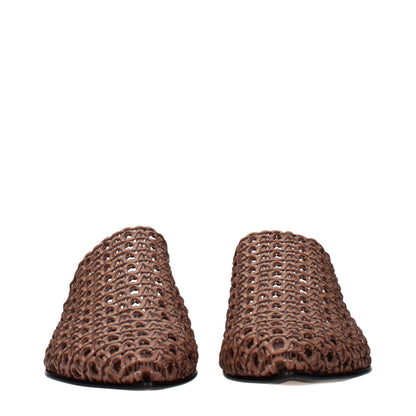 Eleventy Brown Leather Slippers