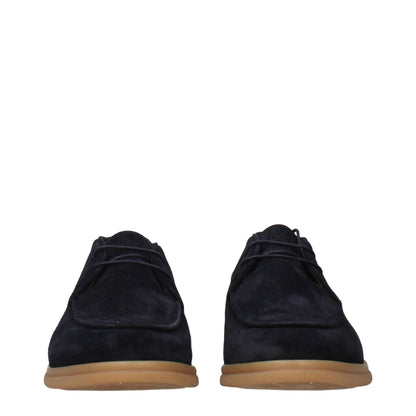 Eleventy Blue Leather Oxfords And Derbies