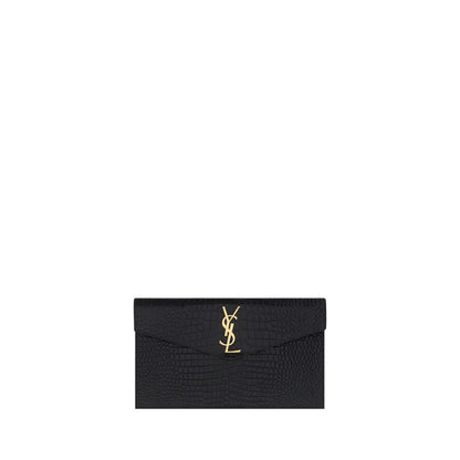 Saint Laurent Black Calf Leather Bos Taurus Clutch Bag