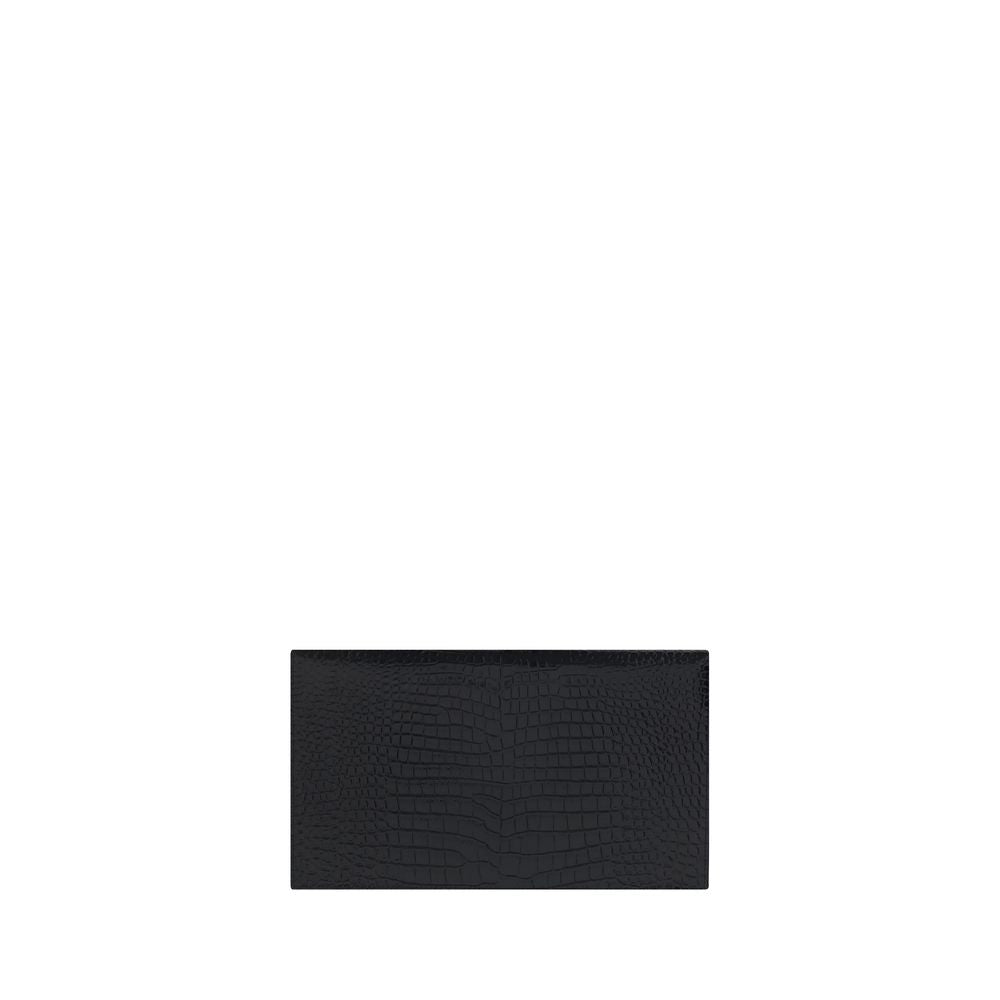 Saint Laurent Black Calf Leather Bos Taurus Clutch Bag