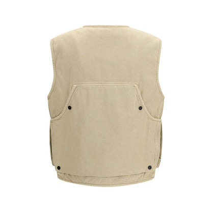 Stone Island Beige Cotton Sleveless Jacket