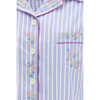 Dolce & Gabbana Blue Cotton Pattern Shirt